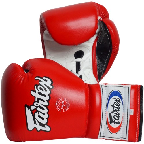 Кожаные боксерские перчатки Fairtex (BGL-7 red/black) Mexican Style